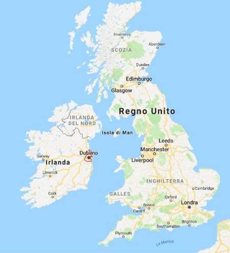 Mappa Irlanda e UK