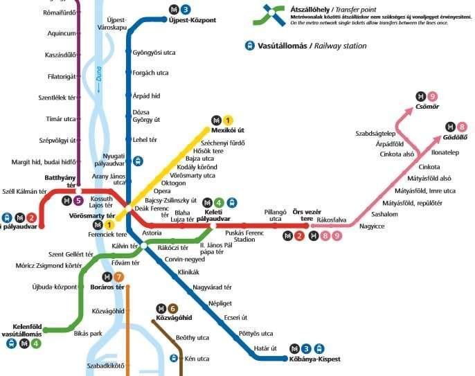 Mappa Metro Budapest