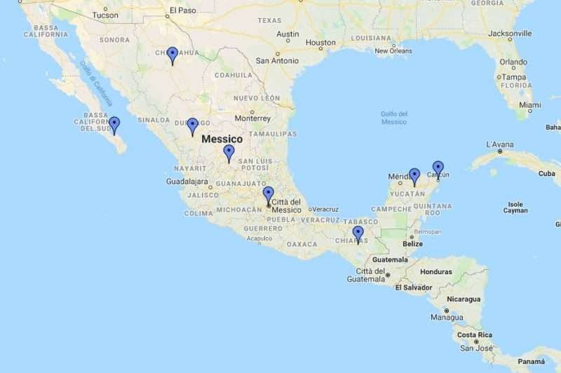 Mappa del Messico