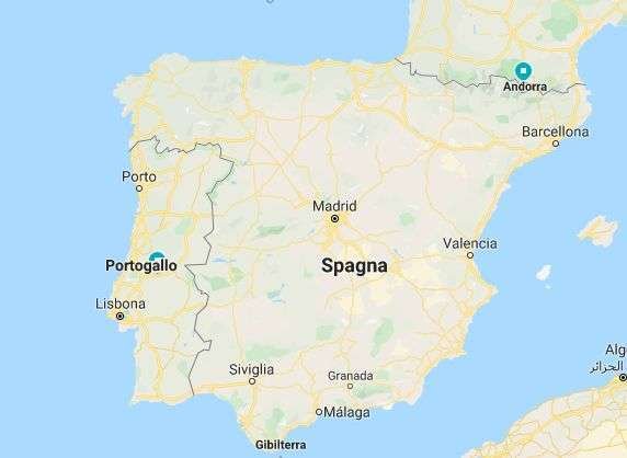 Mappa Geografica Spagna